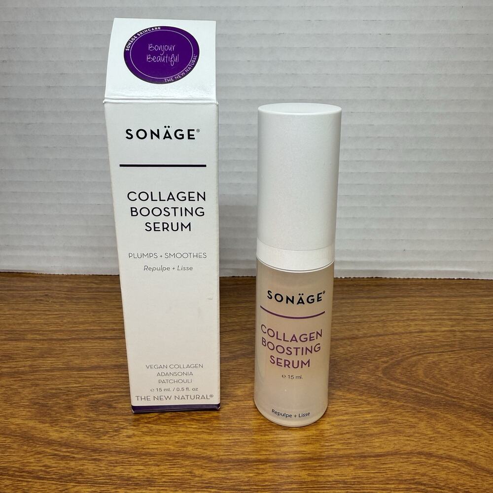 Sonäge Collagen Boosting Serum 1 Fl Oz Plumps Smoothes Vegan Skincare